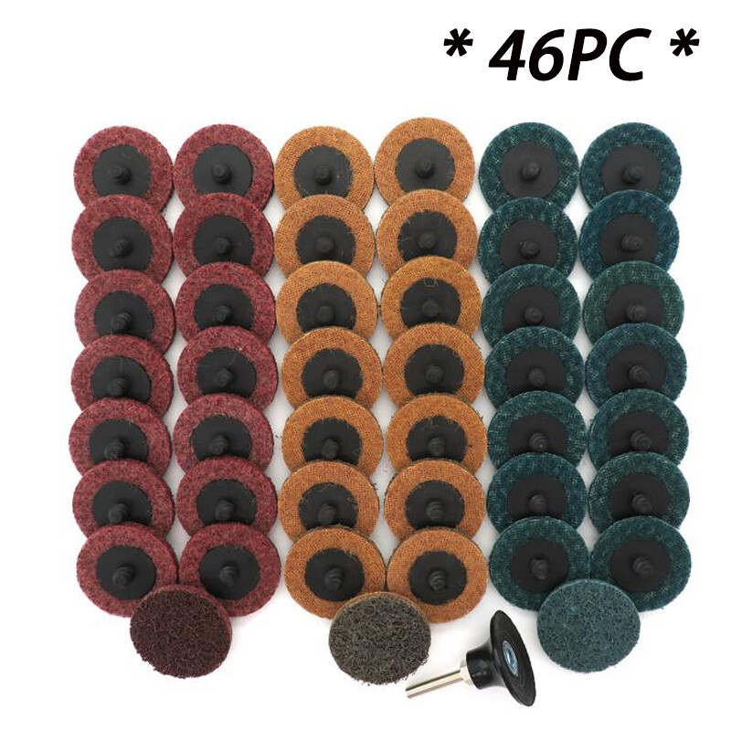 46 pcs 2″ 50mm Type R Roll Lock Quick Change Discs Die Grinder Sanding Pads