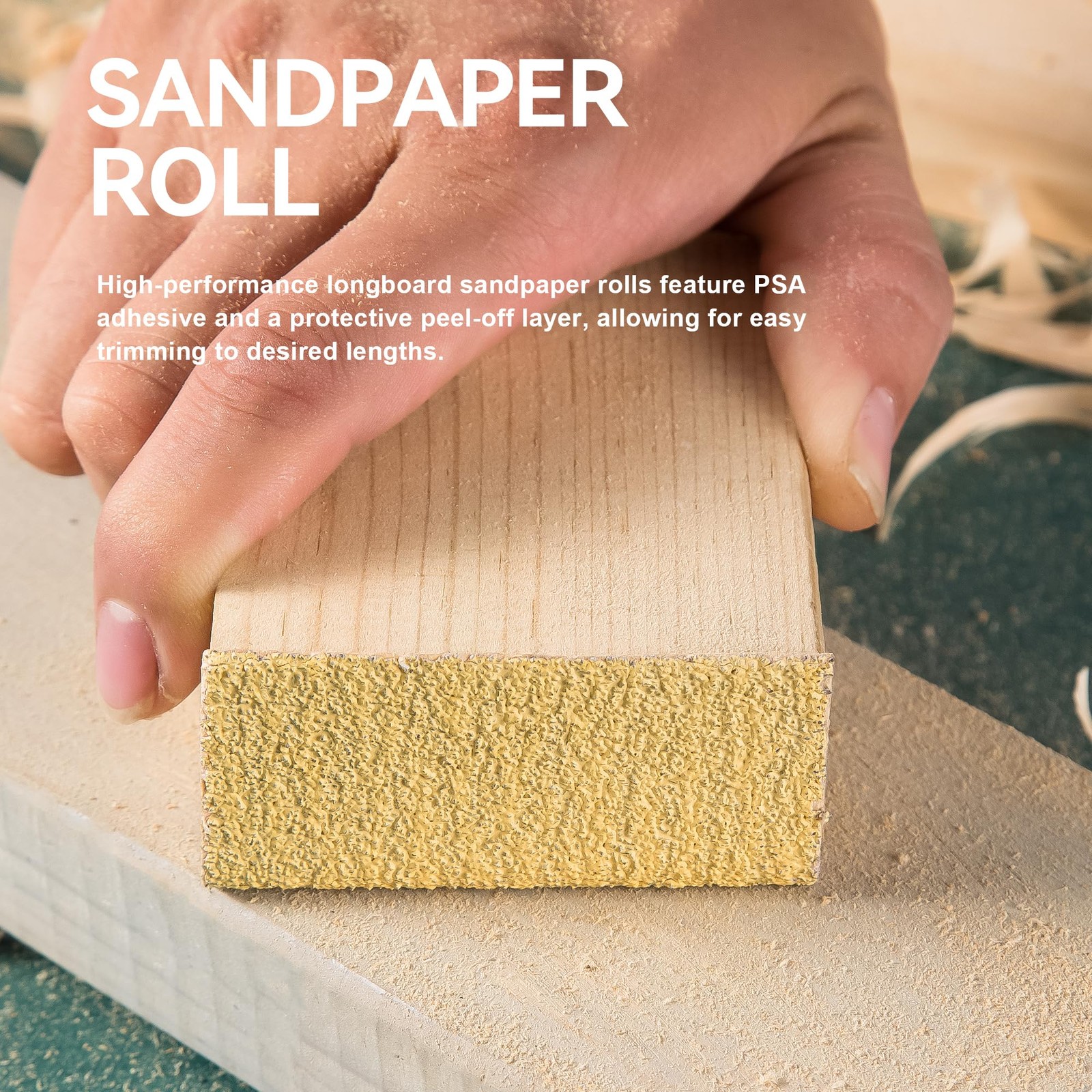 CowboyBOB PSA Sandpaper Roll 80 Grit 2-3/4in x 20 Yards Self 80 Grit, Brown