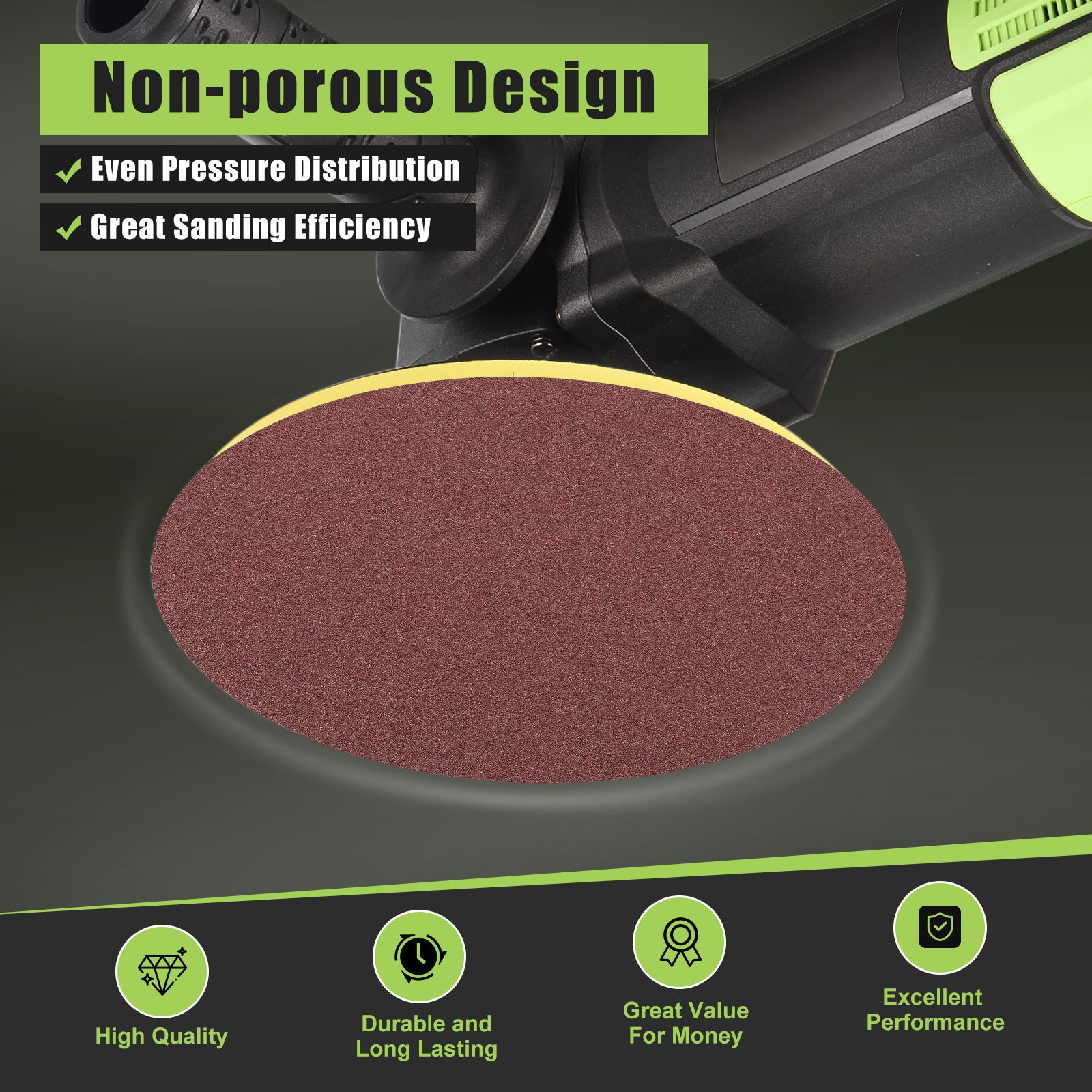 1 Pcs 6 Inch 60 Grit Hook and Loop Sanding Disc, Red
