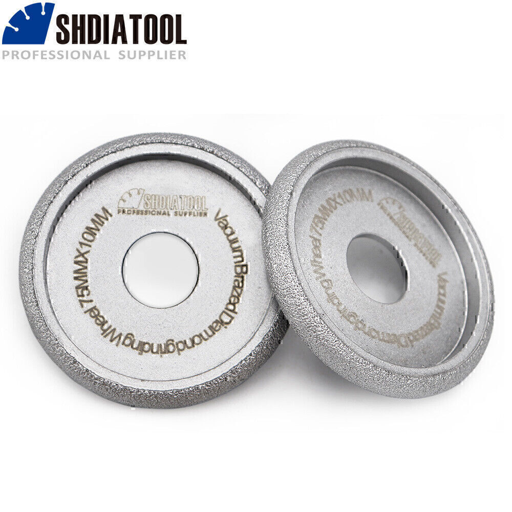Dia 3 inch / 75mm Vacuum Brazed Diamond Convex Wheel Grinding Disc Dry or Wet .