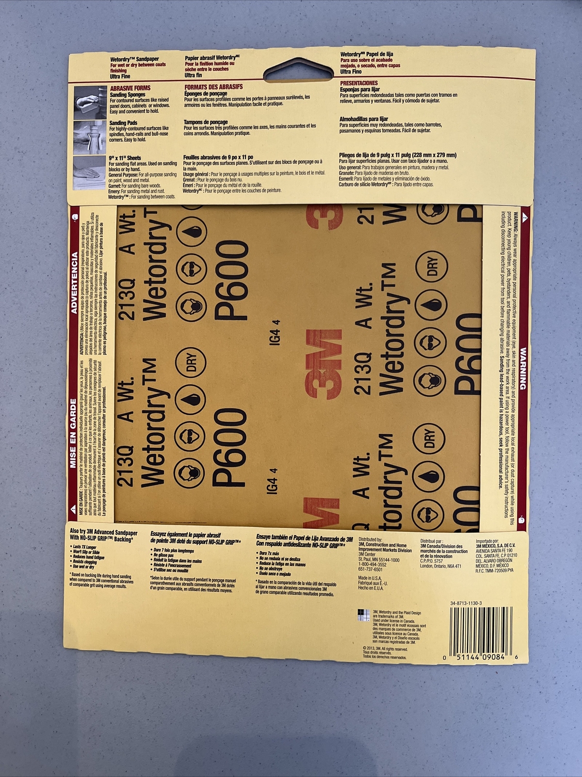 3M Wetordry 9 In. x 11 In. 600 Grit Ultra Fine Sandpaper (5-Sheets) 9084NA 