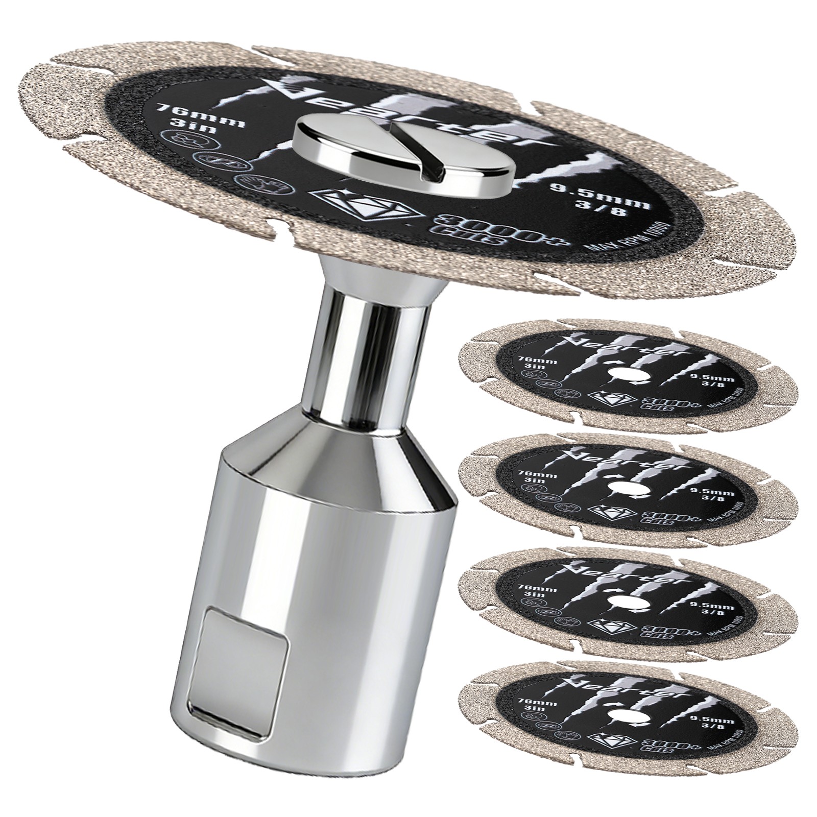 5Pcs 3″ Diamond Cut Off Wheels 5/8″-11 Adapter For Iron Steel Metal Cutting