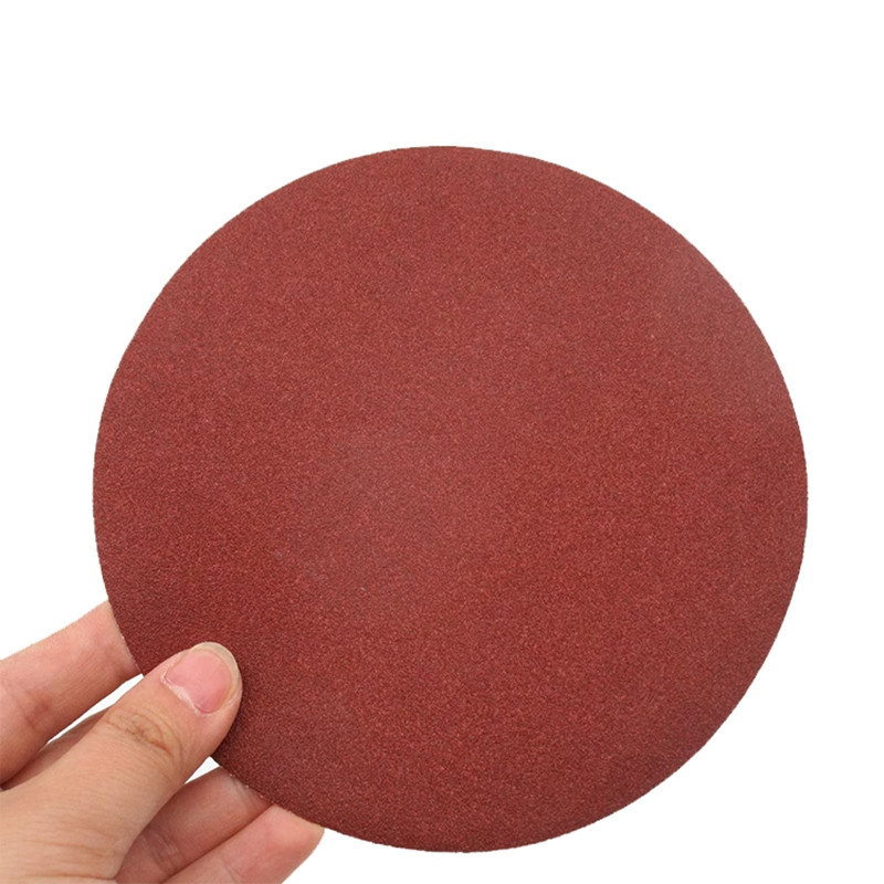 180mm-7″Inch Flocking Dry Sanding Discs Hook and Loop Sandpaper Pads Red Sand