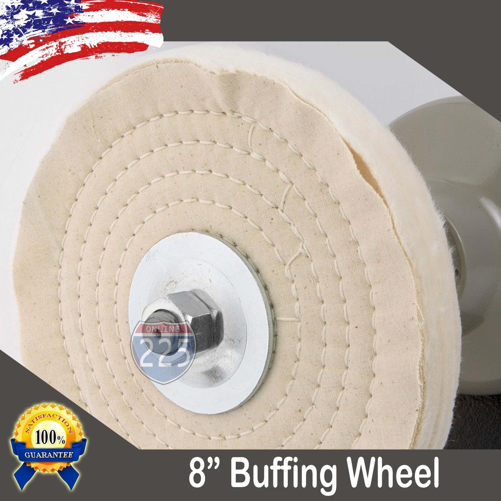 8″ x 40 ply 5/8 Inch Arbor Hole Stitched cotton polishing buffing wheel