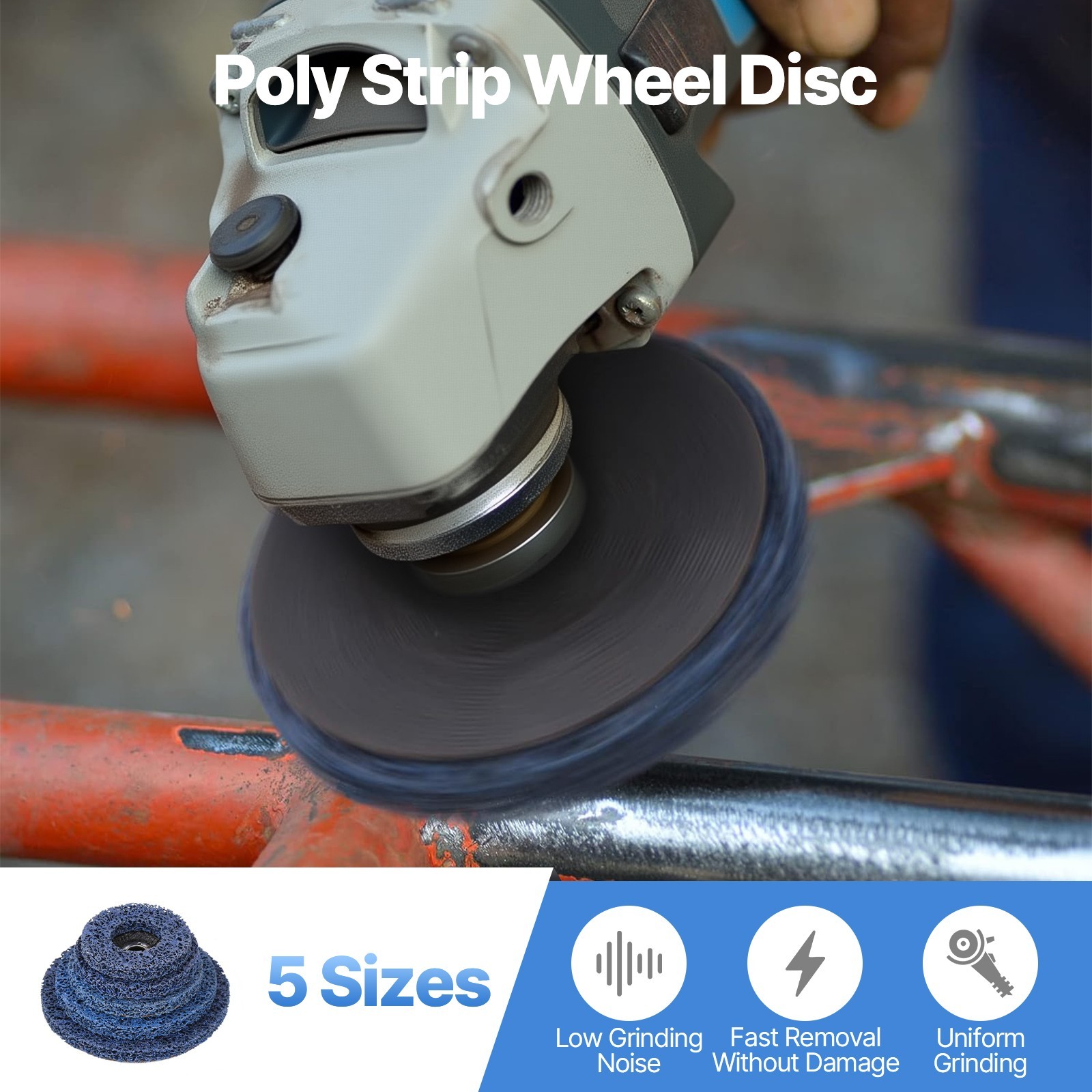 4″-7” Poly Strip Disc Wheel Paint Rust Removal Clean Abrasive for Angle Grinder