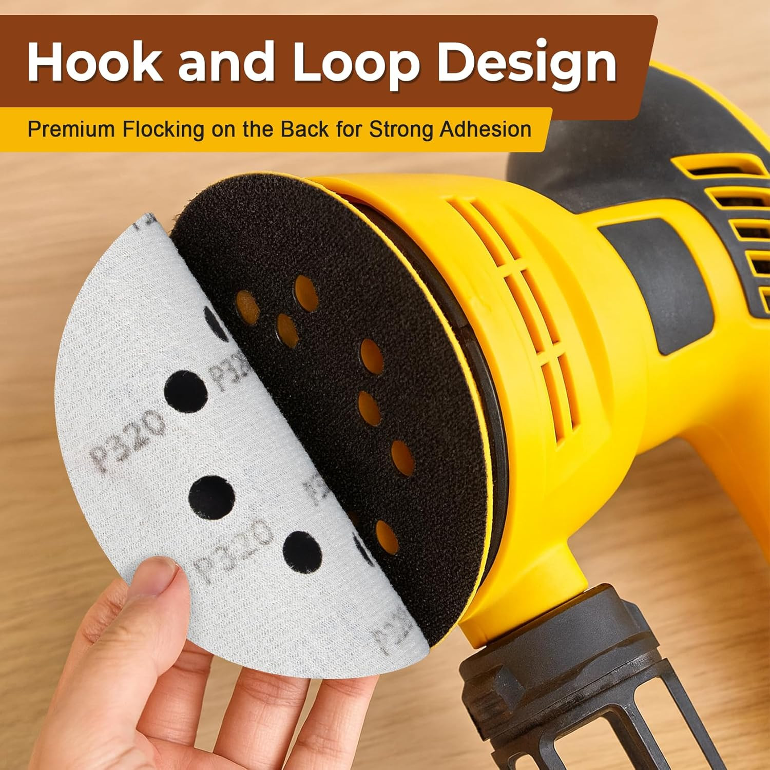 36-Piece Hook and Loop Sanding Discs Set 125Mm 5-Inch 8-Hole Sandpaper Include 2