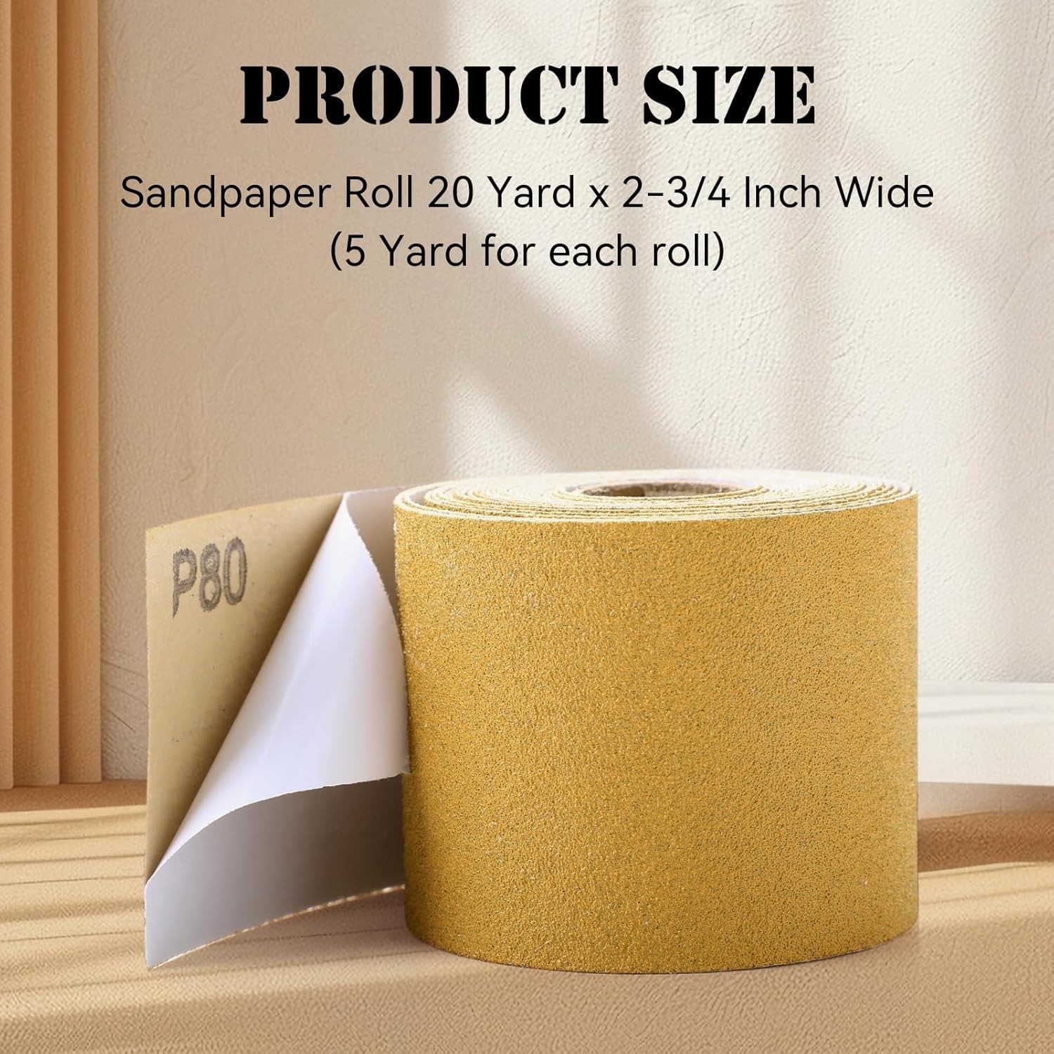 Sandpaper Roll Kit 8pcs 80 120 220 320 Grit Continuous Self-Adhesive Sandpaper