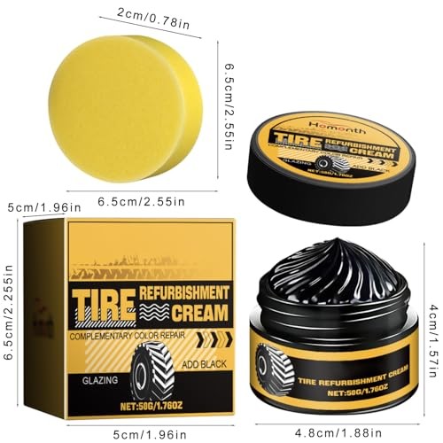 2PCS Car Tire Shine with Sponge, Wheel Shine Tire Polishing Paste, Tire