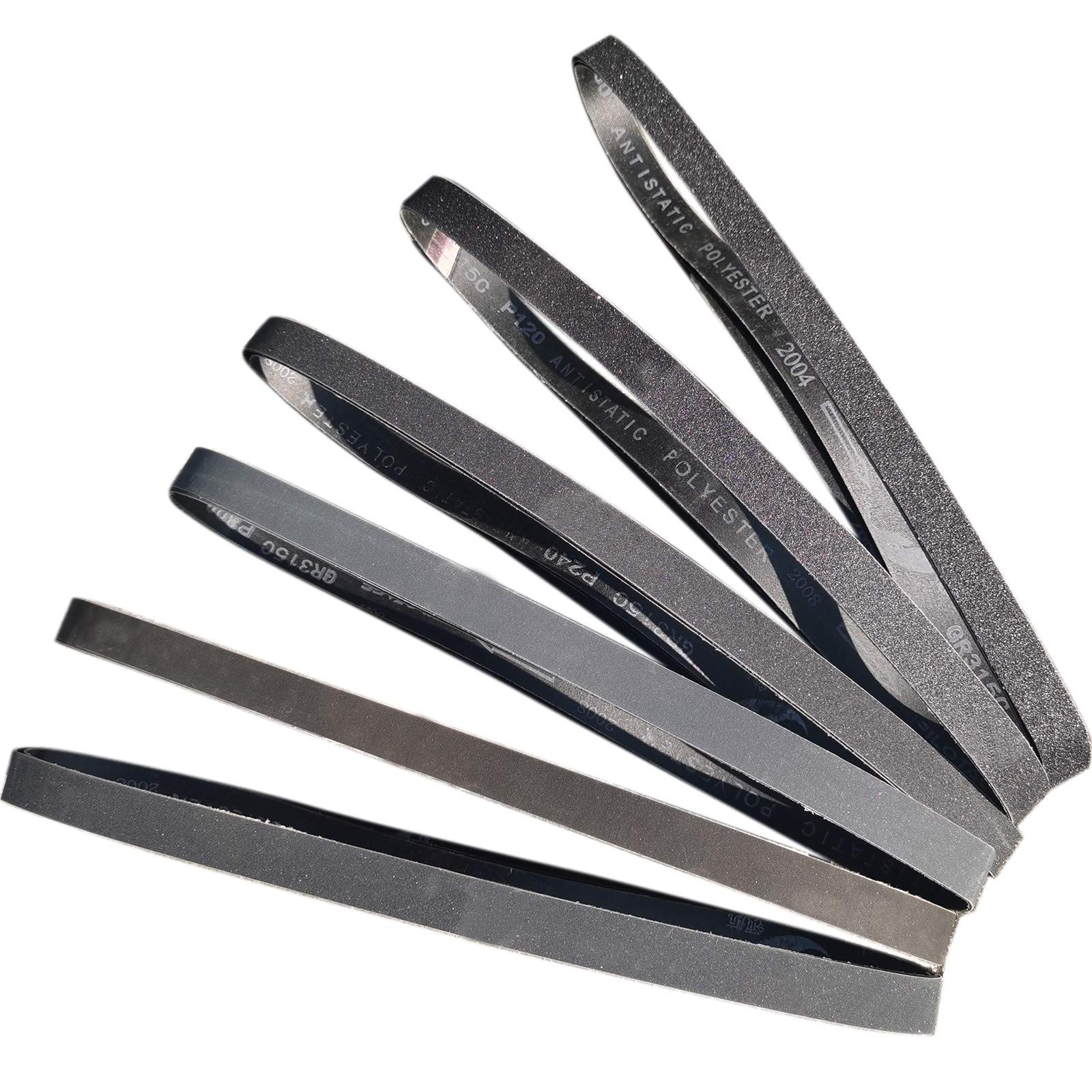 18 PCS 1 x 42 Inch Silicon Carbide Sanding Belts, 80-1000 Grits Assortment