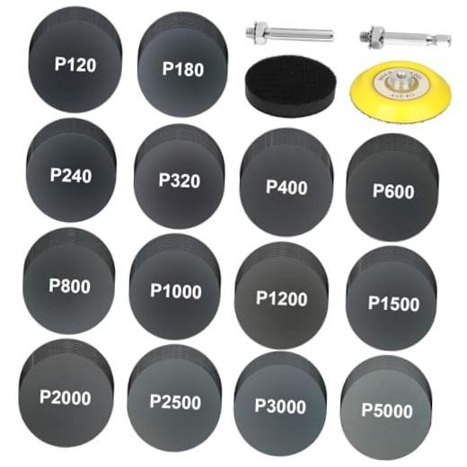 140 Pcs 3 Inch Wet Dry Sanding Discs 120-5000 Grit 3 Inch 140PCS 120-5000 Grit