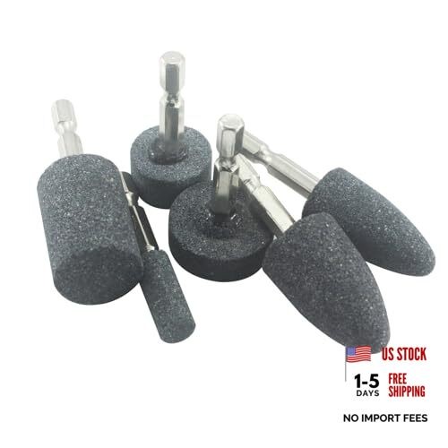 6 Pcs Rotary Grinding Stone, 1/4” Hex Shank Abrasive Stone Mounted Grinding