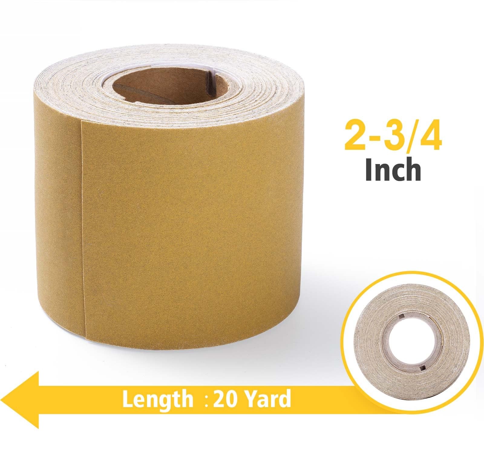320 Grit Sandpaper Roll 2 3/4 Wide PSA Stickyback 20 Yard Wood Metal Plastic