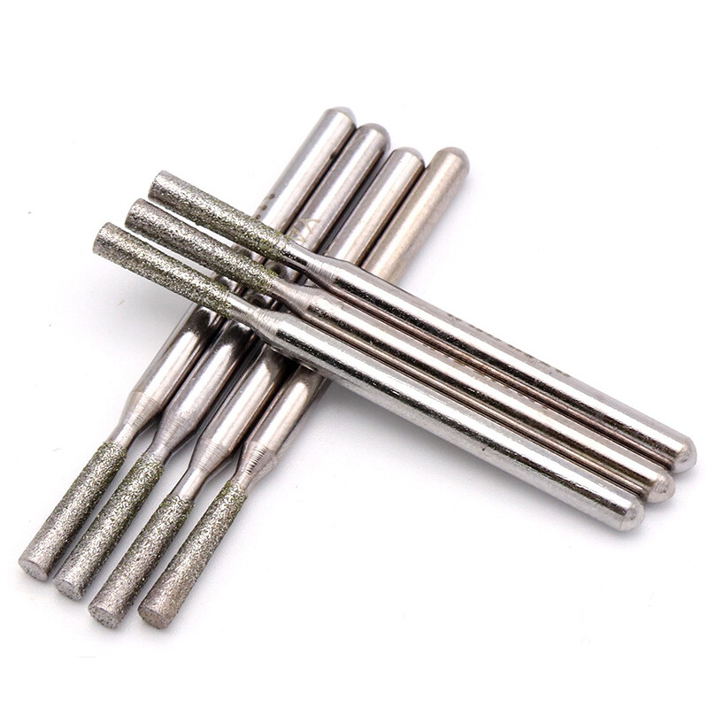 3x3mm Inverted Trapezoidal Diamond Grinding Heads Burr Drill Bits Jade Carving