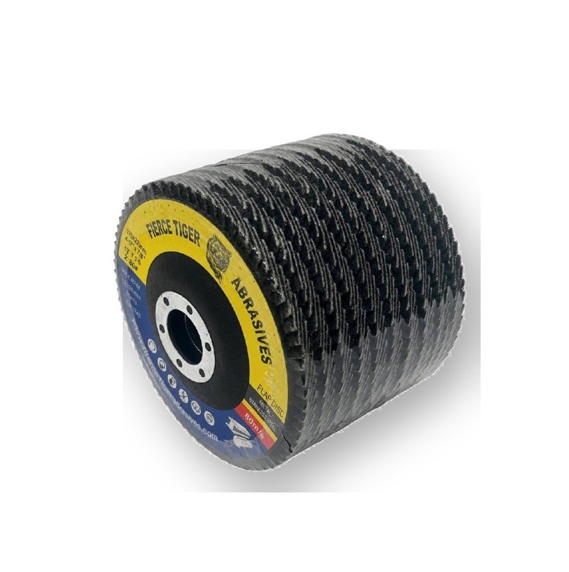 Fierce Tiger 4-1/2″ x 7/8″ 60 Grit Flap Disc Angle Grinder 10 Pack