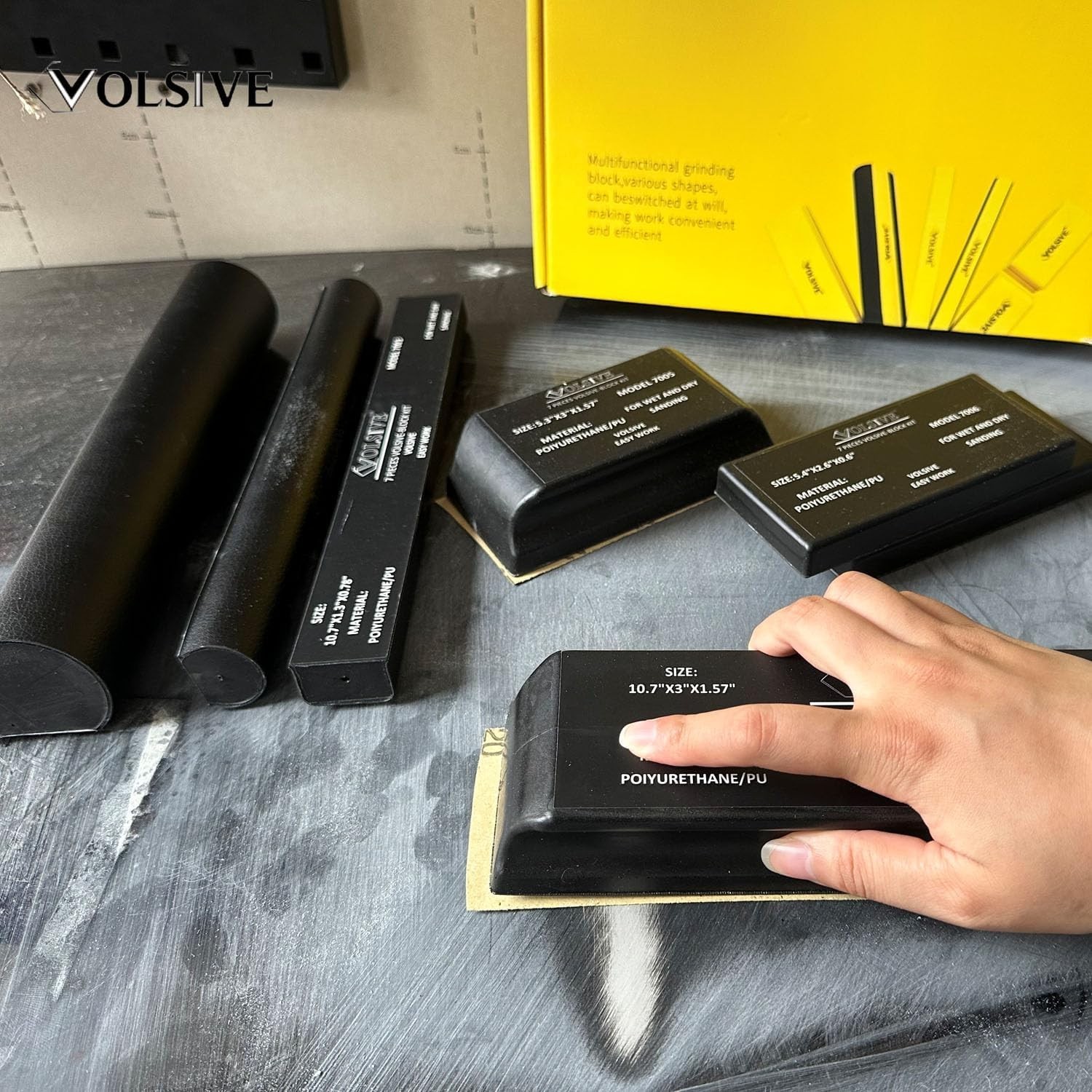 Ergonomic 7-Piece Sanding Block Kit – Ultimate Tool for Automotive & Woodworking