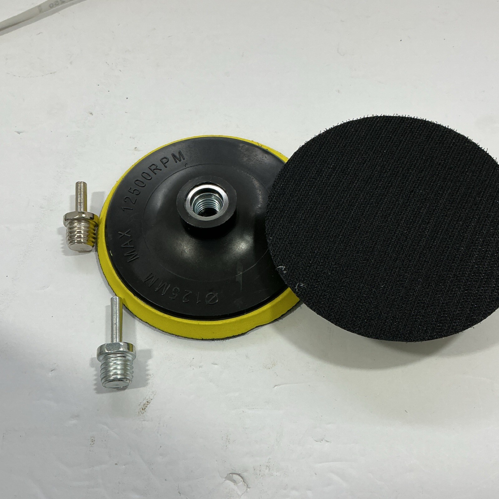2x 5-Inch Backing Pads for Sander/Drill, Grinding/Sanding, Black/Yellow