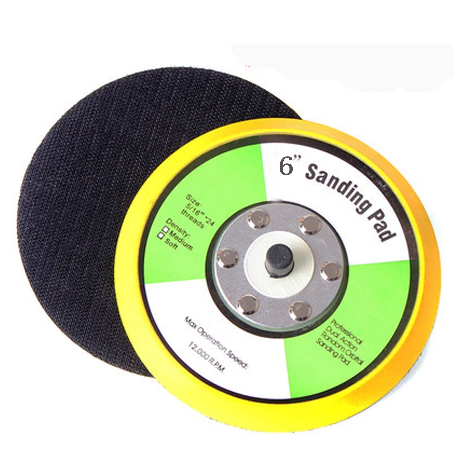 6-Inch Hook and Loop Backing Plates – DA Random Orbital Sander/Polisher PU Ba…
