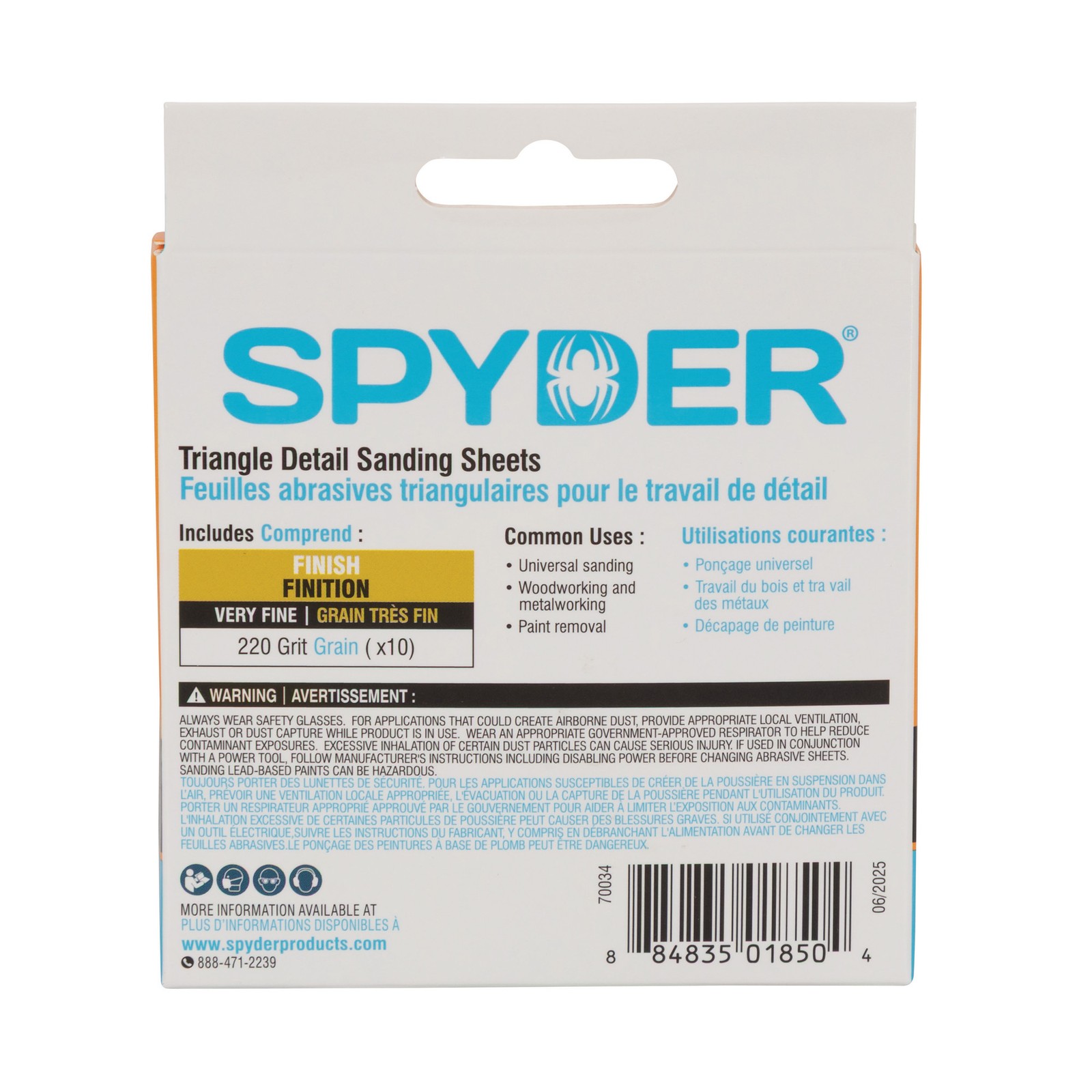 Spyder 3-5/8 in. 220-Grit Triangle Detail Sanding Sheets 10-Pack 70034