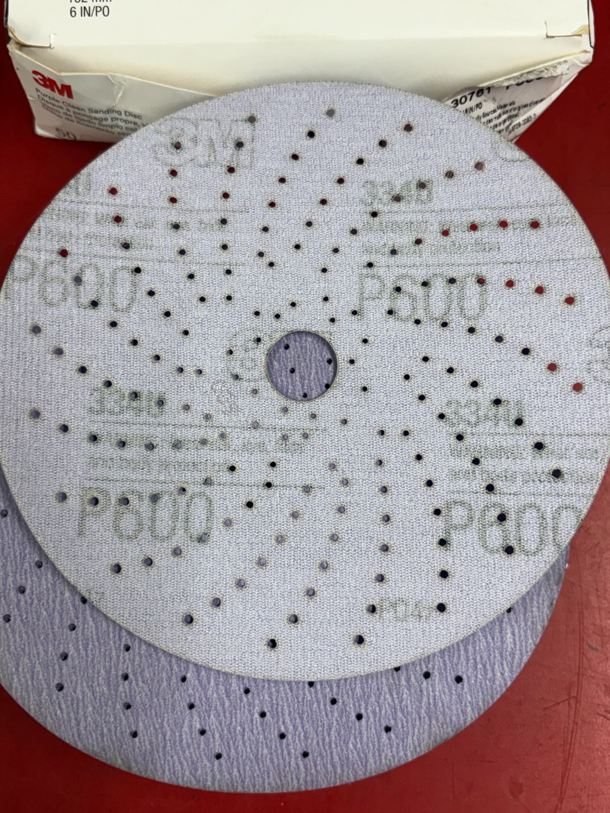 3M 30761 PURPLE CLEAN SANDING HOOKIT 6″ DISCS SANDER REPAIR P600 GRIT 46 DISCS