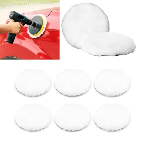 8 pcs 6 inch Wool polishing Pads White for Orbital Buffer car Buffer 6 inches