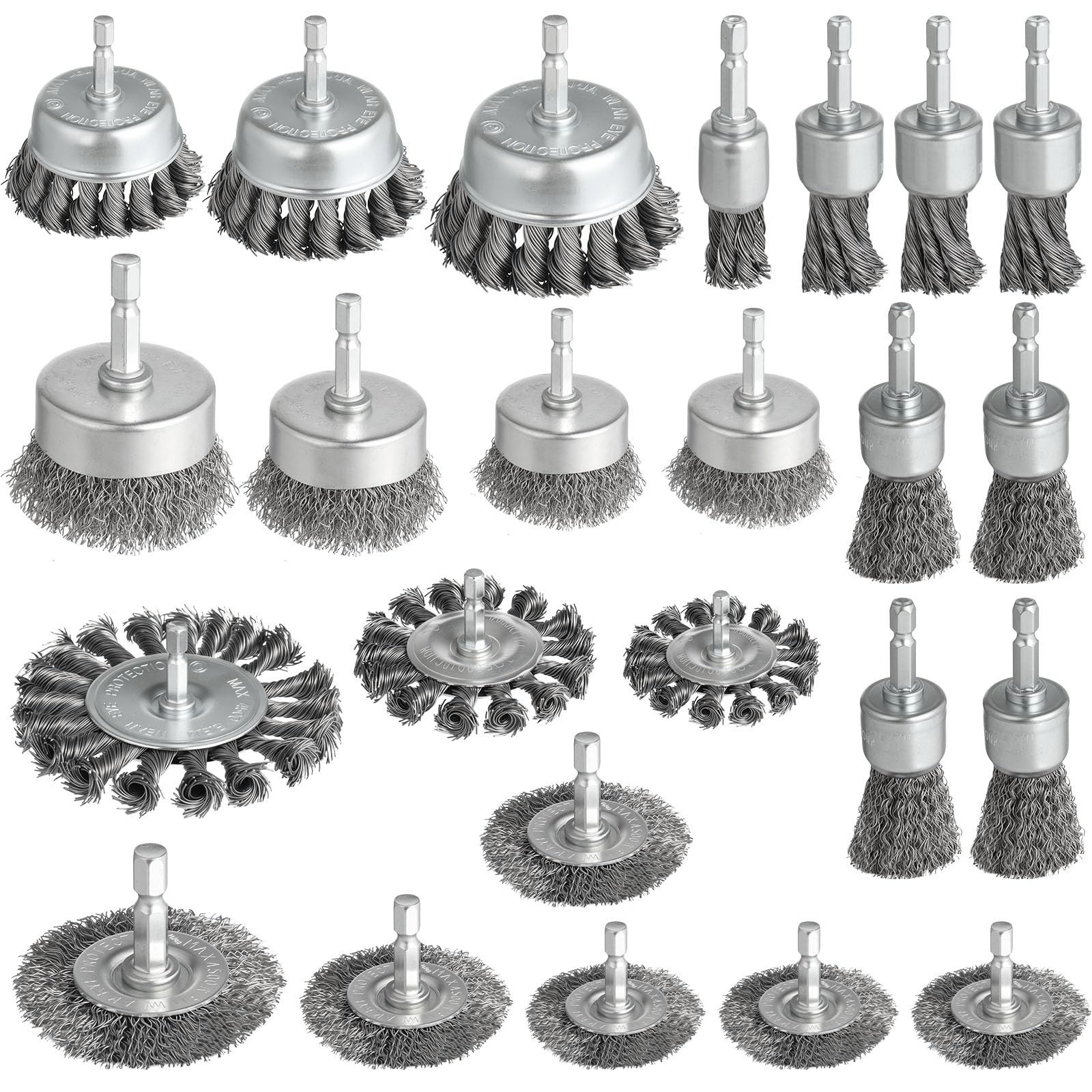 WENHUALI 5 Pcs Wire Brush Set for Drill – Heavy Duty Carbon Steel