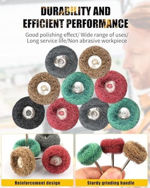 Pcs 1 inch Abrasive Buffing Wheels, 120/180/320/400/600Grit | 1/8″(3mm) 300