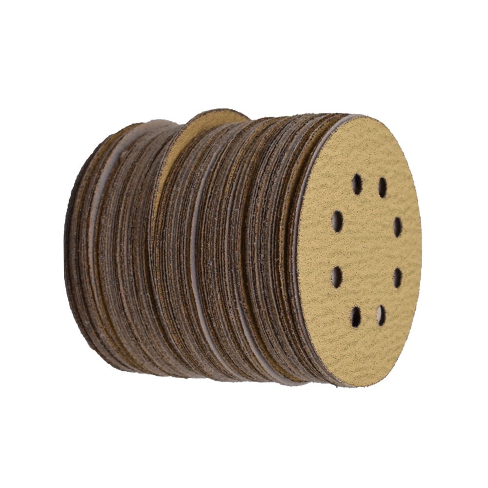 100 Pieces 5 Inch Round Sandpaper 8-Hole Hook and Loop Sanding Discs 80 Grits