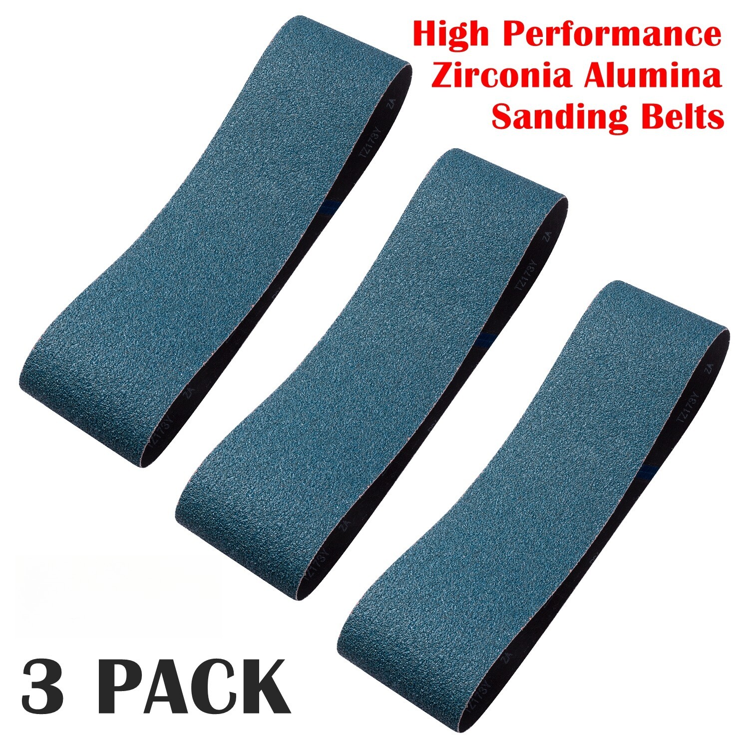3 Pack 6×48″ Blue Zirconia Sanding Belt 60 Grit Sander Belts for Metal Grinding