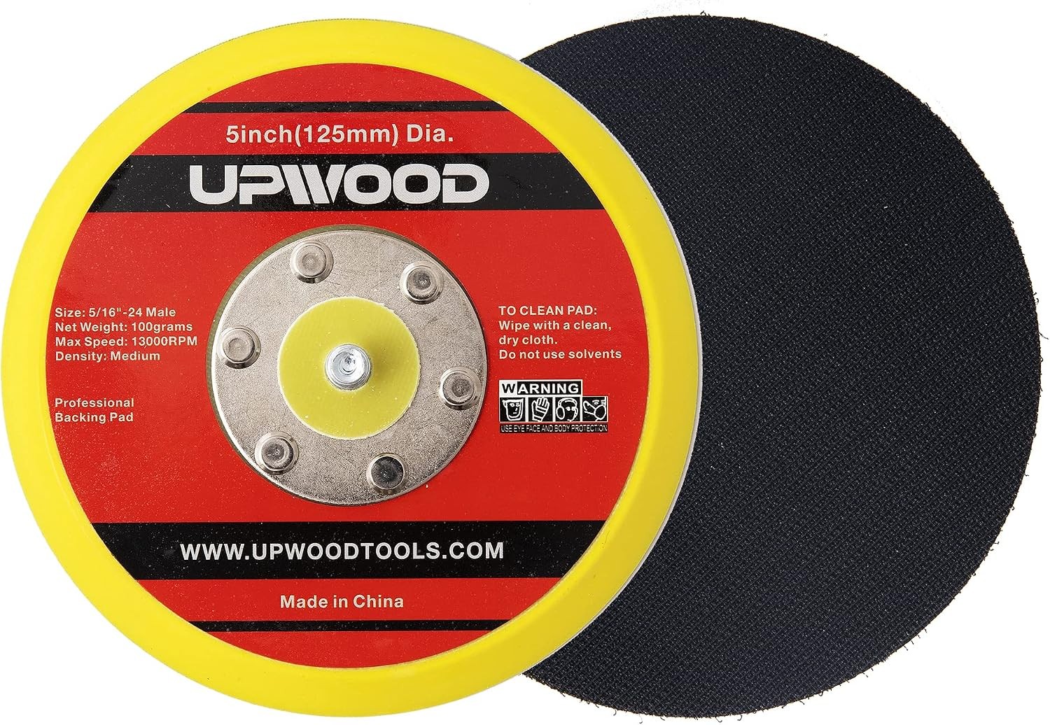 2 pcs 5″ Hook and Loop Backing Pad for Air Sander Polisher, 5/16″ Arbor with 24