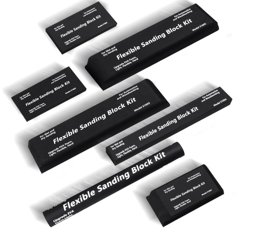Sanding Block Kit 7 Pieces – Flexible EVA Foam Wet or Dry Auto Body Hand Sanding