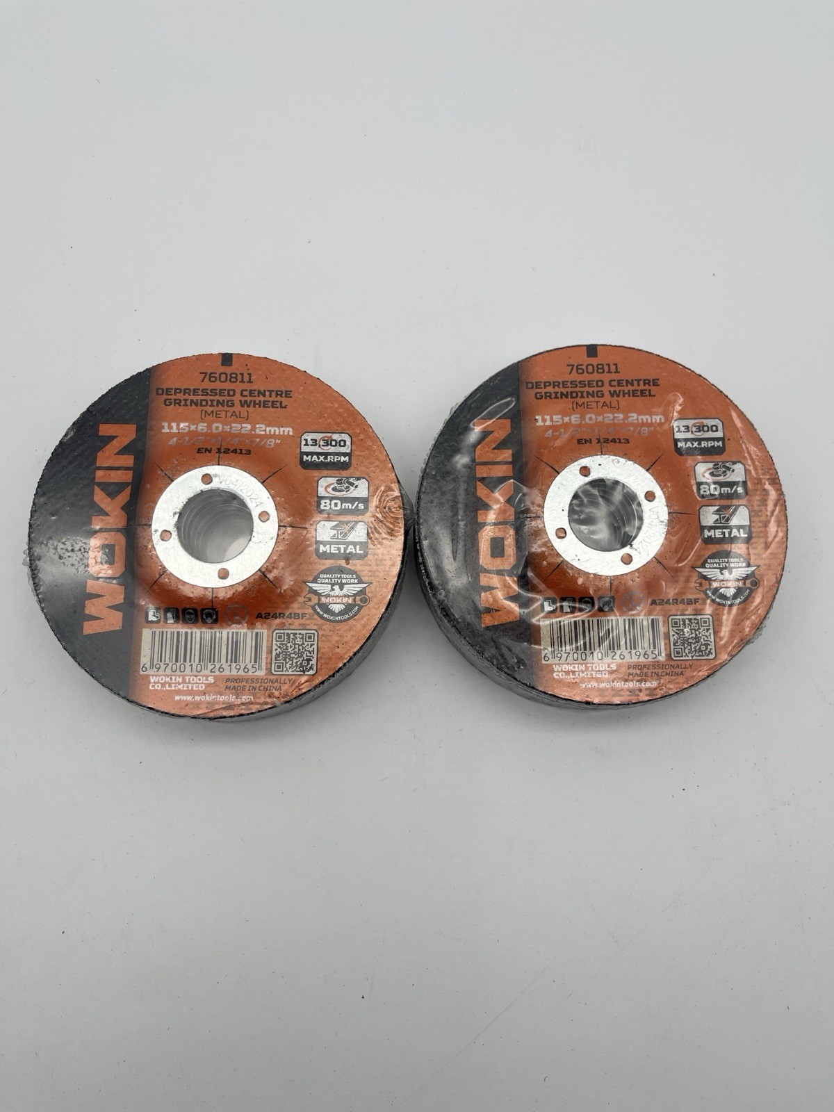 Wokin 10 Pack 4.5” GRINDING WHEELS for Metal 4-1/2” x 1/4” x 7/8” 13,300 RPM
