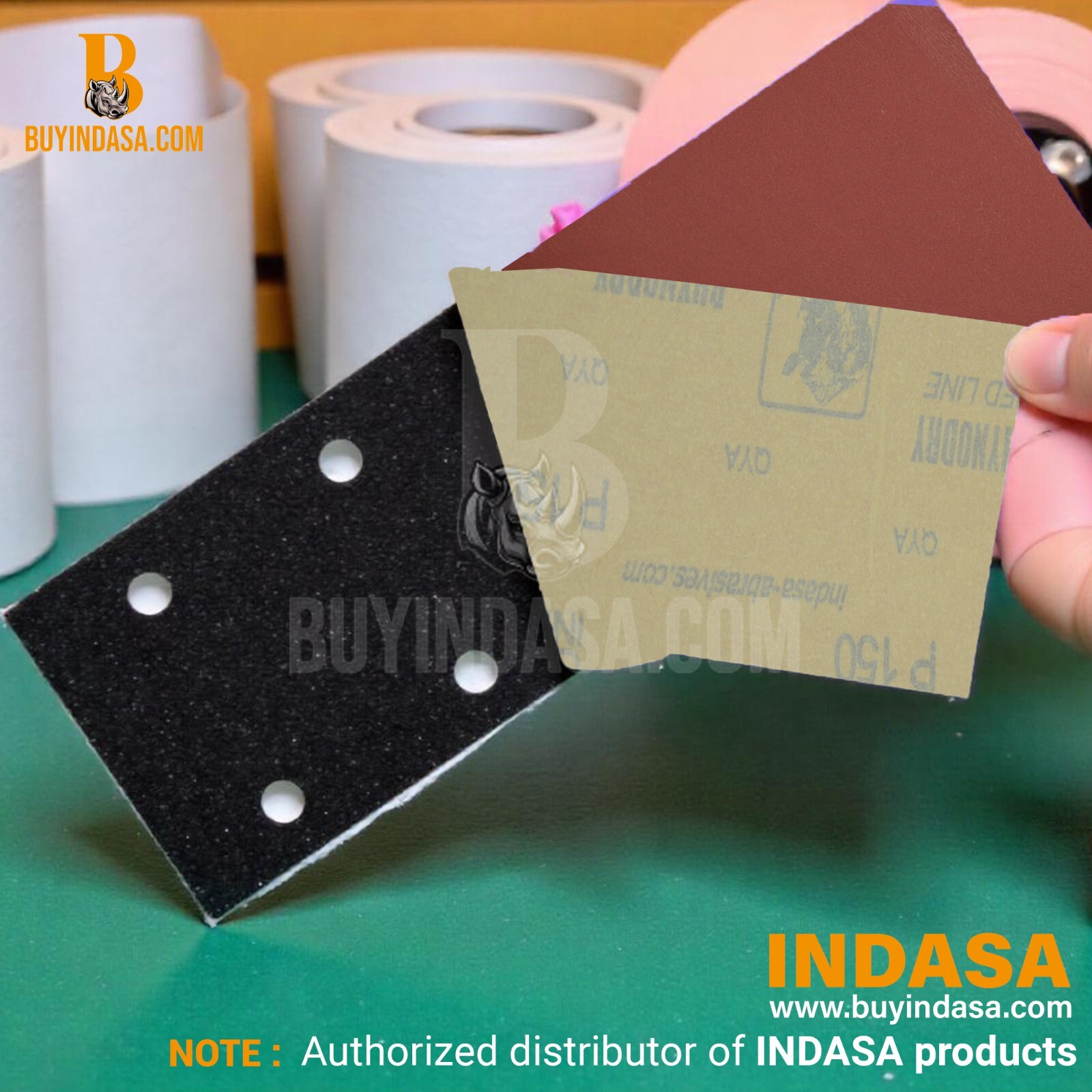 Indasa 2.75″ PSA Sandpaper Roll Rhynostick 27 Yard Rhynostick 36-600 Grit Range