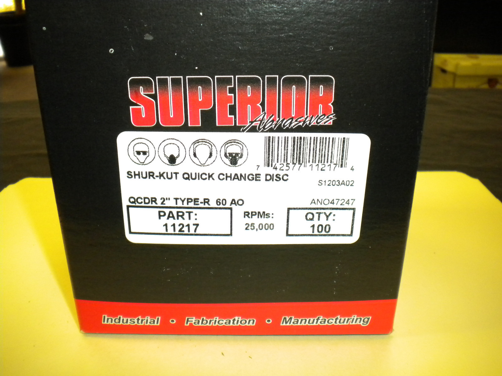Superior Abrasives 11217 New 2″ Quick Change Disc, Aluminum Oxide, TR, 60 Grit