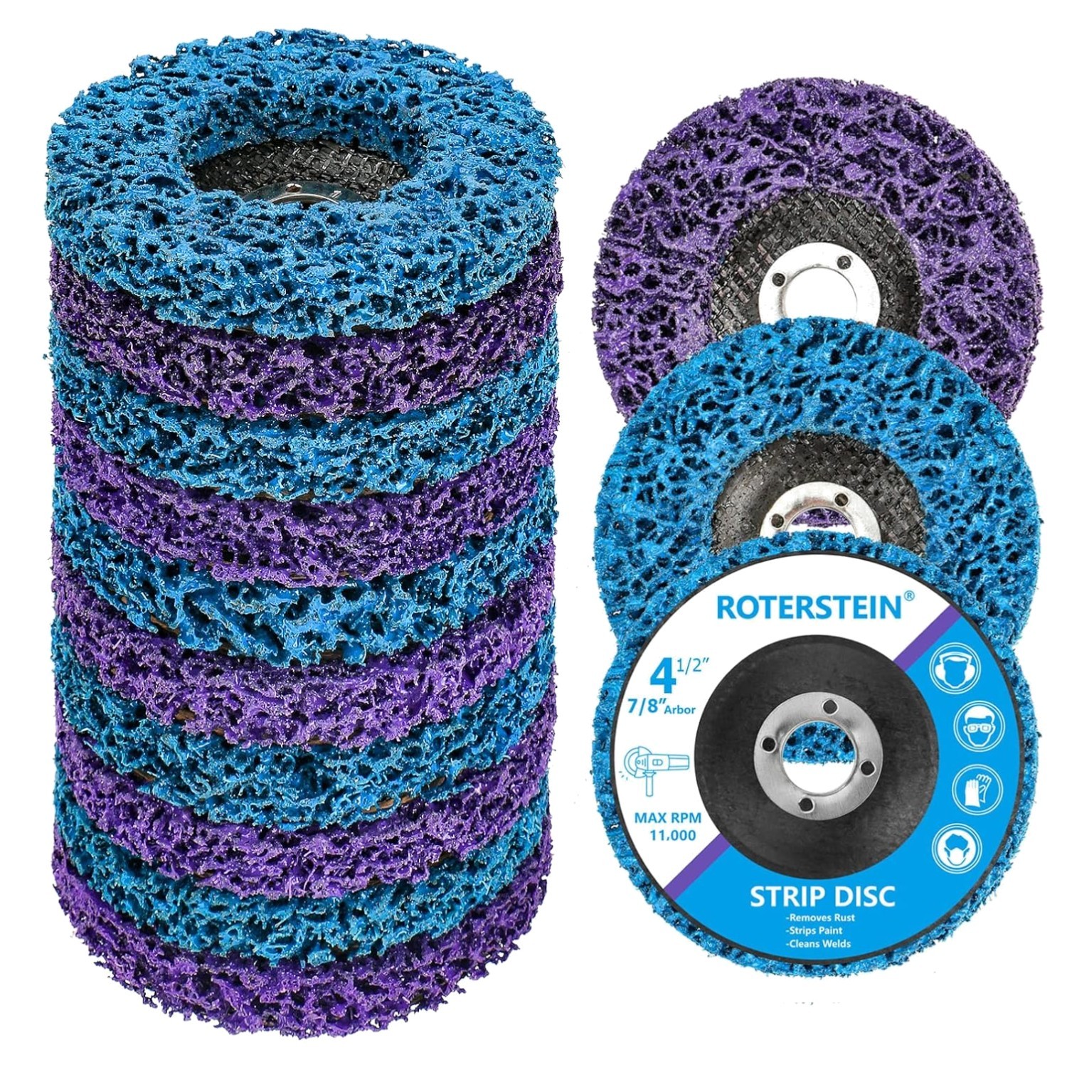 10 Pack 4.5” Stripping Discs for Angle Grinder – Extra Coarse Silicon Carbide