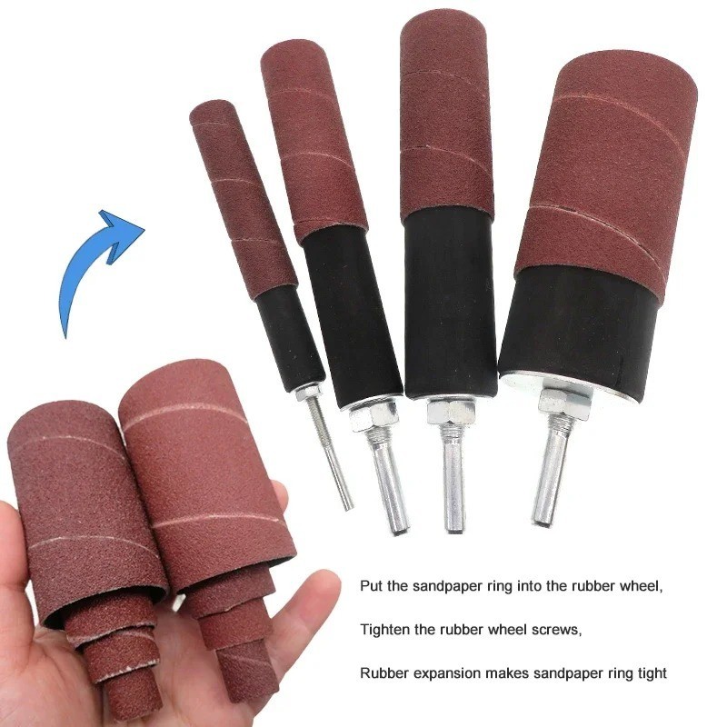 20PCS Drum Sanding Kit Rubber Spindle Sander Set for Drill Press Woodworking