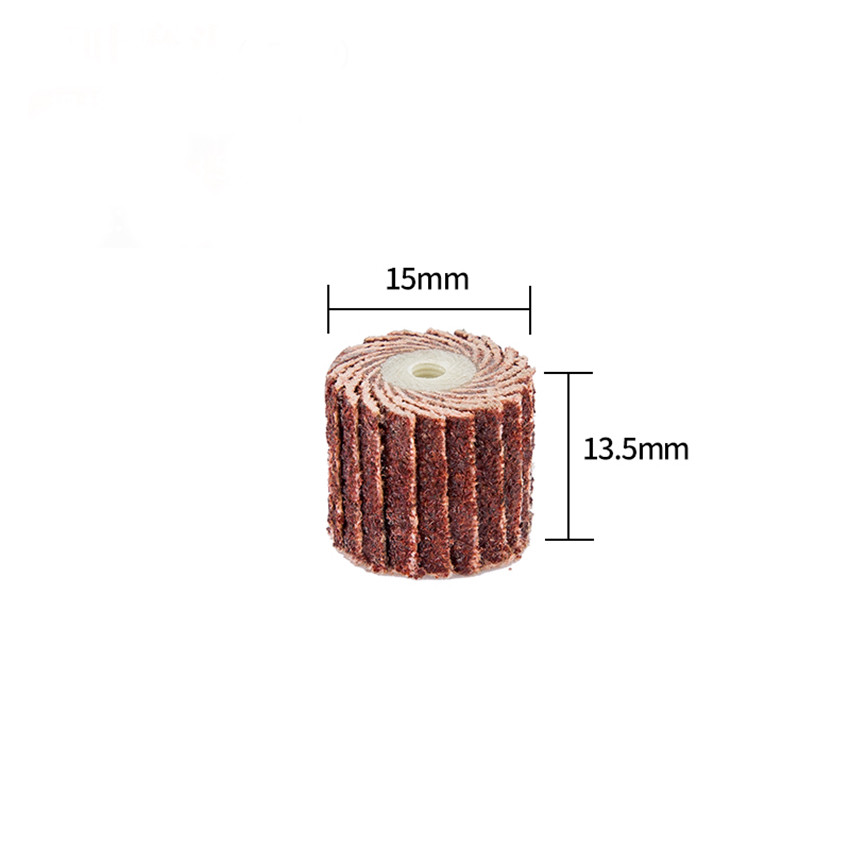 15mm Sanding Sandpaper Flap Wheel Disc 3mm Shank 80 – 600 Grit For Rotary Tools