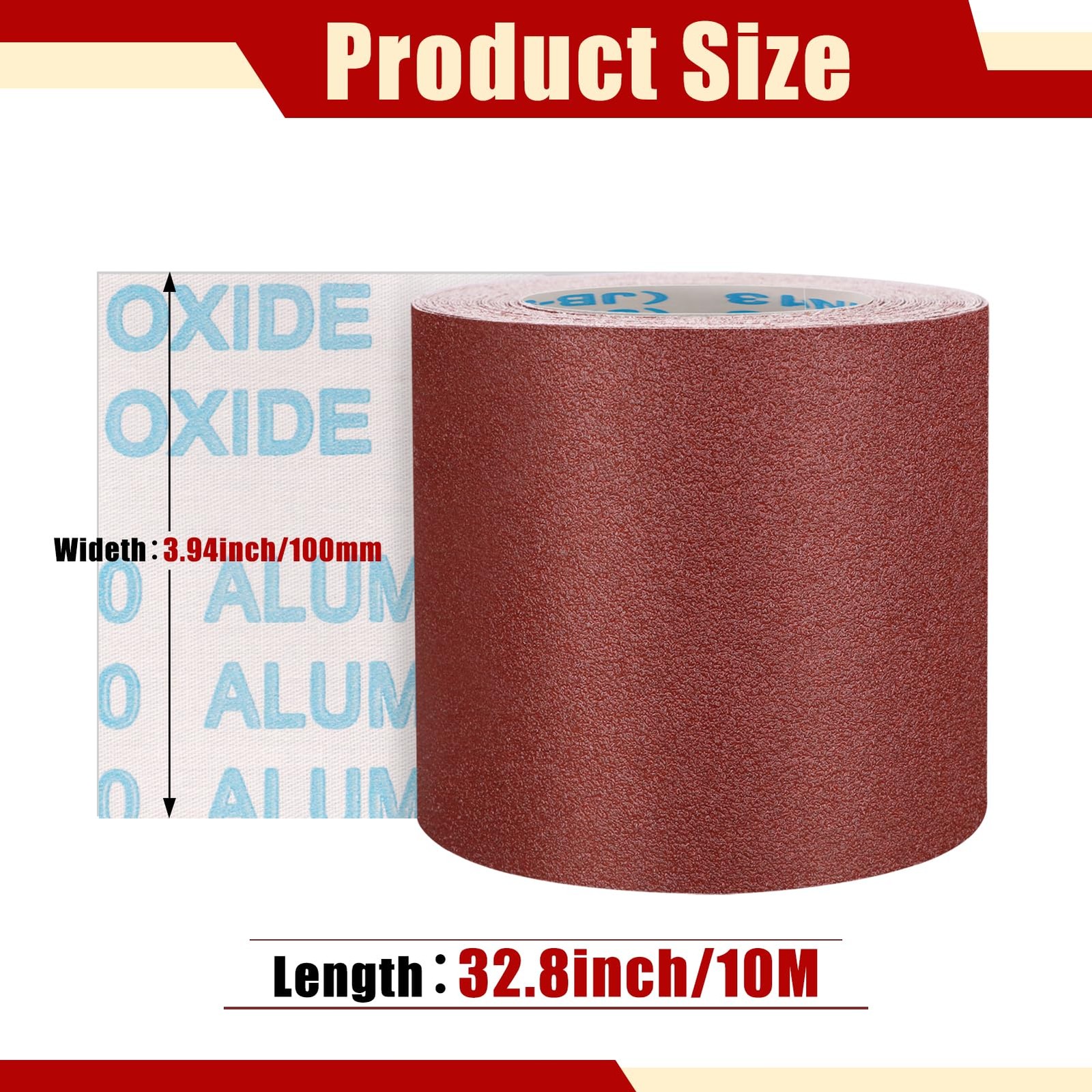 60 Grit Sandpaper Roll, 4 Inch x 32.8 Foot (10 metres x 100 mm) Cut-to-Length…