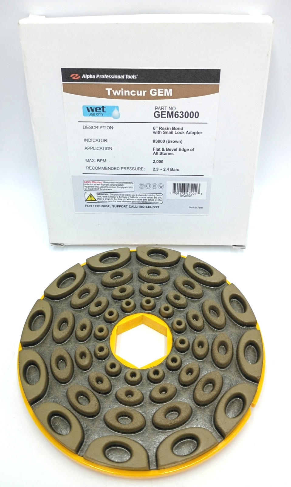 Alpha Professional Tools Twincur Gem Part No. GEM63000 Polishing Disc 6′