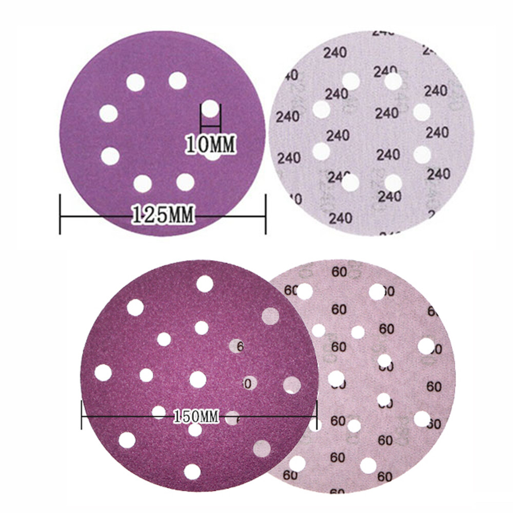 125mm 150mm Sanding Discs Wet Dry Orbital Sandpaper Hook Loop Pads Grit 60-10000