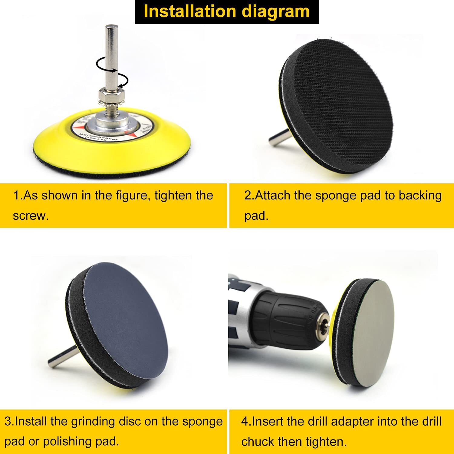 102PCS 3in Wet Dry Sanding Discs 800-5000 Grit Hook Loop Sandpaper Pad For Drill