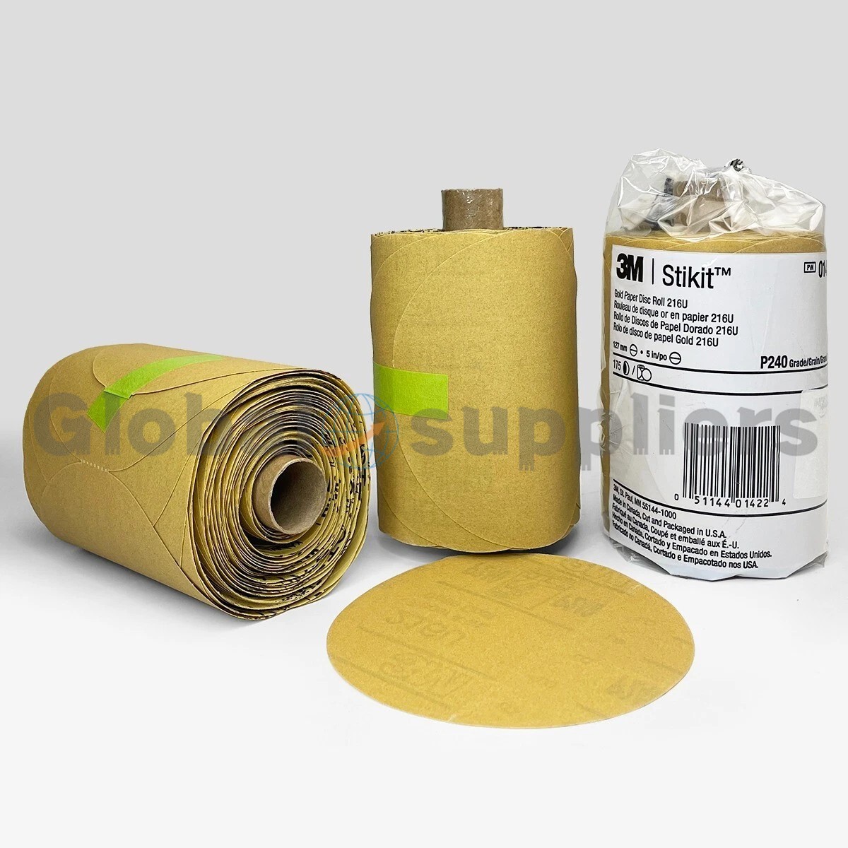 3M Gold Paper Disc Roll 216U P240 A-Welght 5 inch x nh 175 Discs