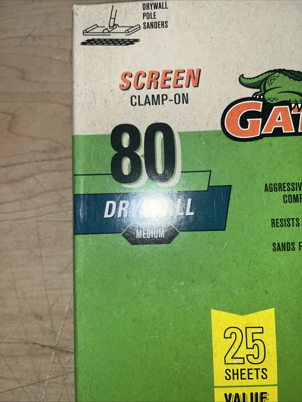 Gator Drywall Sandpaper 25 Sheets each 4.25″ W x 11.25″ L 80-Grit