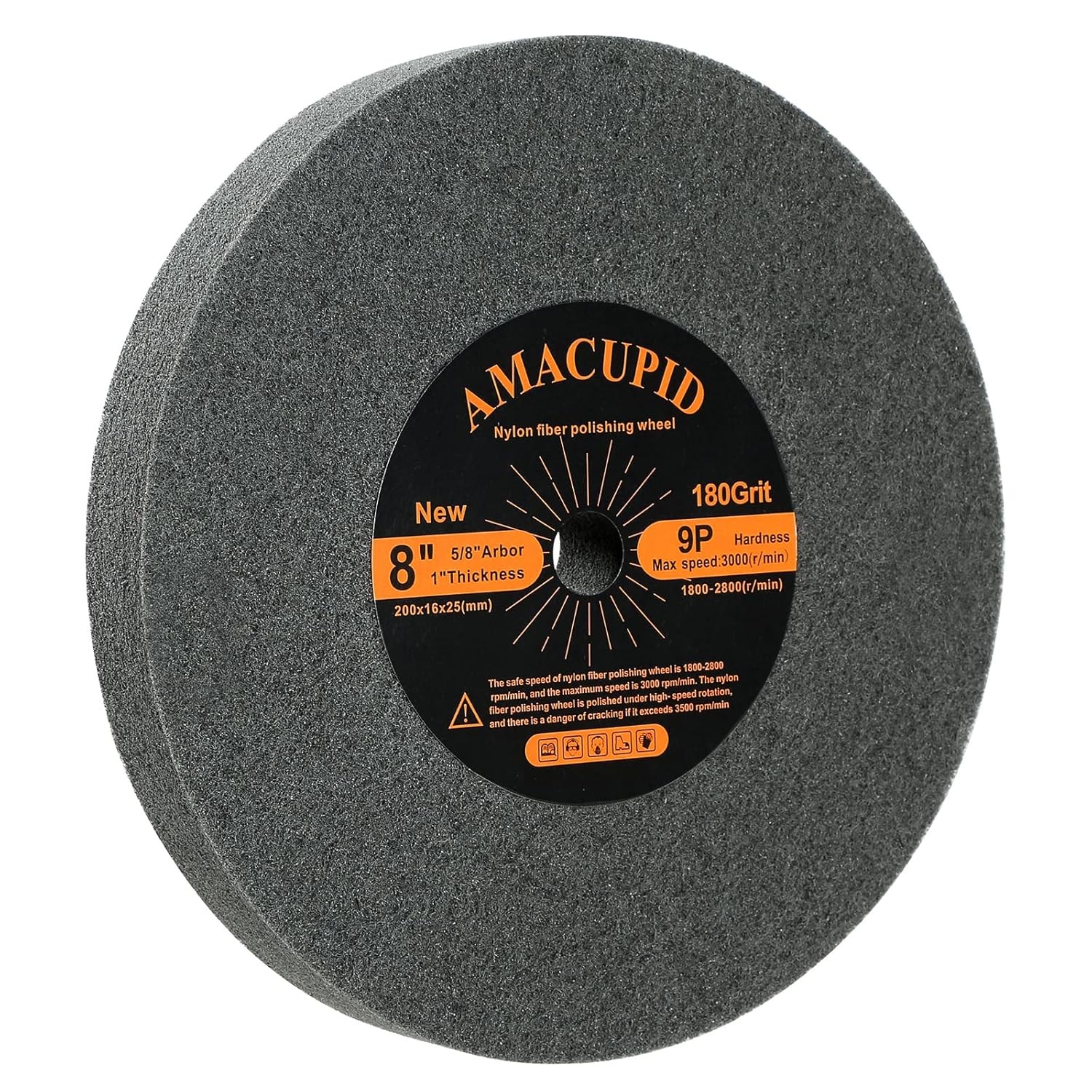 8 Inch Deburring Nylon Fiber Wheel for Bench Grinder – Stainless Polishing