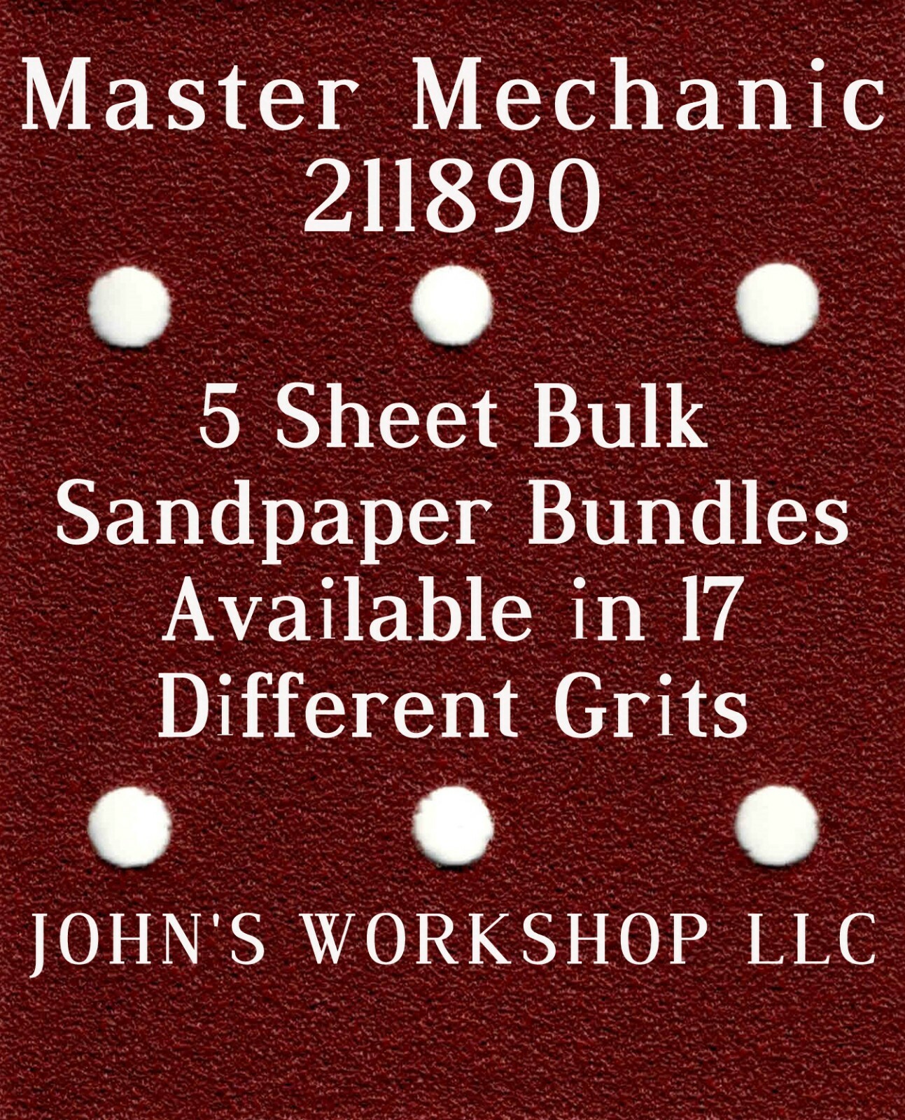 Master Mechanic 211890 – 1/4 Sheet – 17 Grits – No-Slip – 5 Sandpaper Bulk Bdls