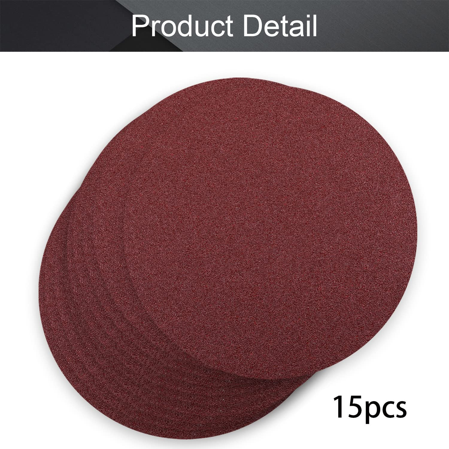15 Pcs PSA Sanding Discs 8-Inch Self Stick Adhesive Back Sandpaper 40 Grits No-H