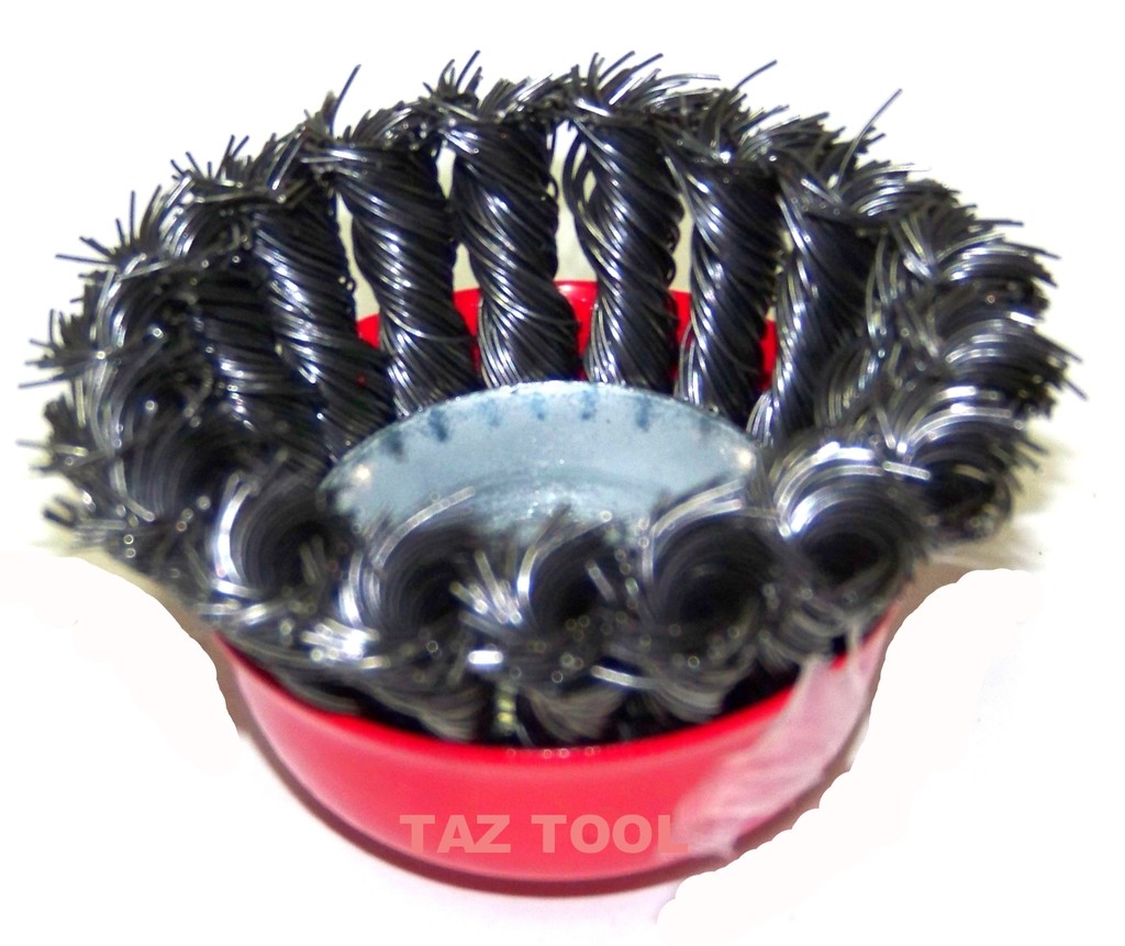 4 pcs 3″ Twist Cup Wire Wheel Brush 5/8″ Arbor H-D Fits Most Angle grinders