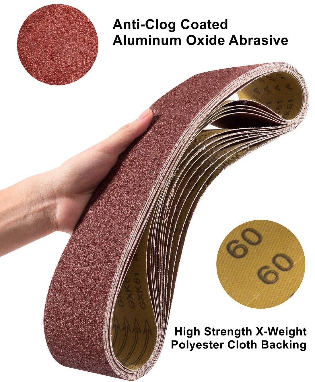 SATC 10PCS 4″x36″(100x915mm) A/O Sanding Belts for Woodworking / Metal 100Grit