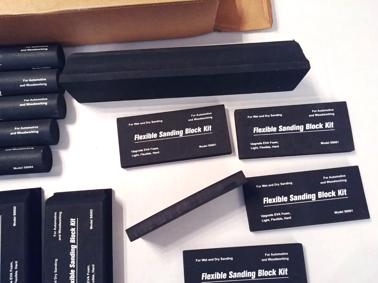Flex EVA Foam Wet /Dry Autobody Sanding Soft Blocks Kit Automotive , Woodworking
