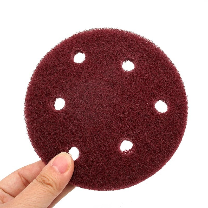 5″ 6-Hole Scotch Brite Pads Hook&Loop Abrasive Finishing Cleaning Scouring Pads