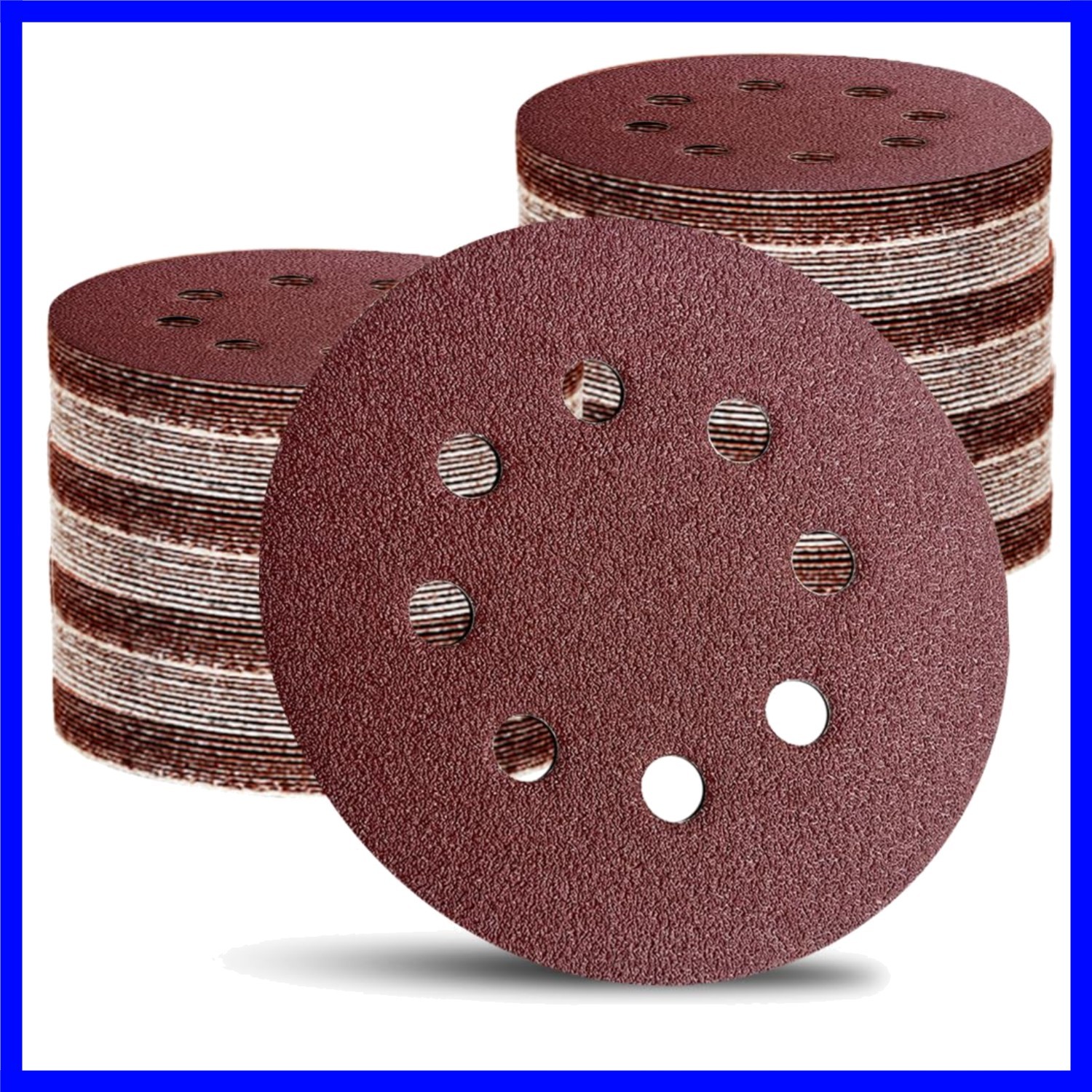 100PCS Multi-Grit Sanding Discs – 5-Inch 8-Hole Pads for Orbital Sanders